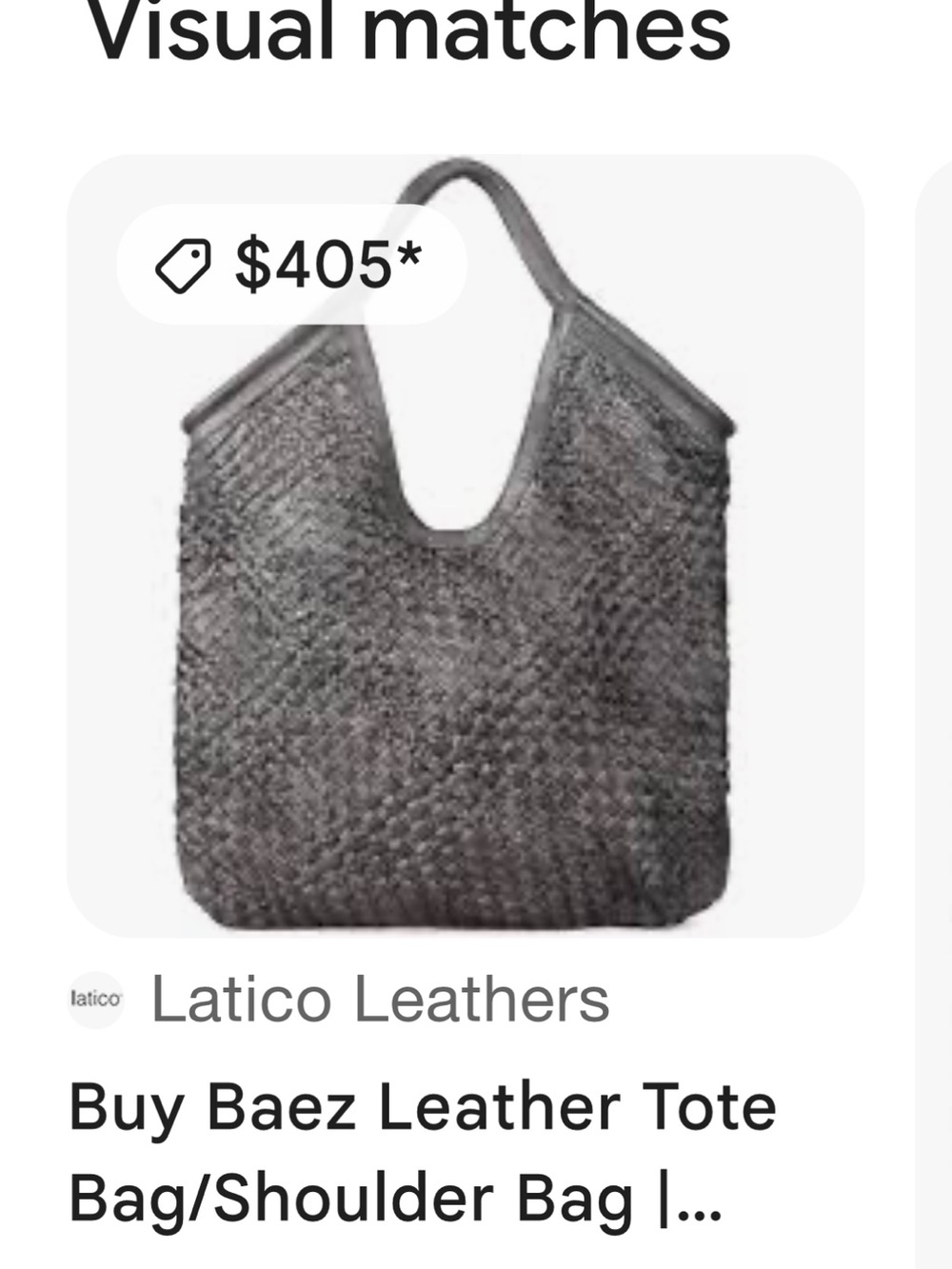 latico Gray Woven Leather Hobo Tote